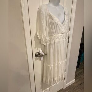 Anany flowy delicate lace ruffled long maxi dress Coastal Cowgirl Vibes